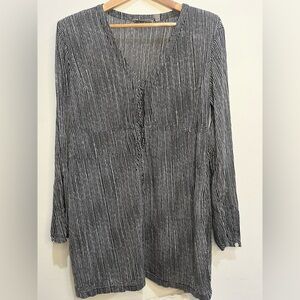 Athleta Womens Kaftan Beach Cover Up Black Size Large